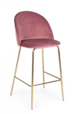 Bizzotto - SGABELLO BAR CARRY VELLUTO BLUSH