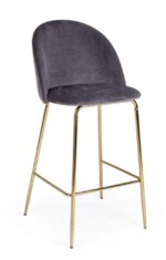 Bizzotto - SGABELLO BAR CARRY VELLUTO GRIGIO SCURO