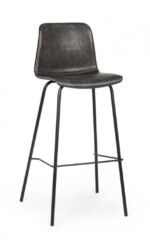 Bizzotto - SGABELLO BAR KYRA PU ANTRACITE VINTAGE