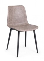 Bizzotto - SEDIA KYRA NERO PU BEIGE VINTAGE
