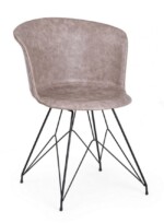 Bizzotto - SEDIA LOFT NERO PU BEIGE VINTAGE