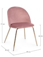 Bizzotto - SEDIA TANYA VELLUTO ROSA - immagine 2