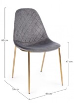 Bizzotto - SEDIA TERRY VELLUTO GRIGIO SCURO - immagine 2
