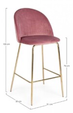 Bizzotto - SGABELLO BAR CARRY VELLUTO BLUSH - immagine 2