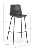 Bizzotto - SGABELLO BAR KYRA PU ANTRACITE VINTAGE - immagine 2