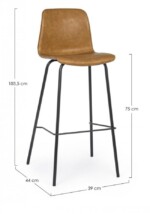 Bizzotto - SGABELLO BAR KYRA PU CUOIO VINTAGE - immagine 2