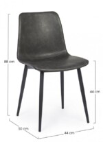 Bizzotto - SEDIA KYRA PU ANTRACITE VINTAGE - immagine 2