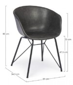 Bizzotto - SEDIA WARHOL PU ANTRACITE VINTAGE - immagine 2