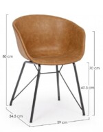 Bizzotto - SEDIA WARHOL PU CUOIO VINTAGE - immagine 2