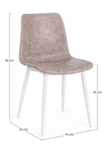 Bizzotto - SEDIA KYRA BIANCO PU BEIGE VINTAGE - immagine 2