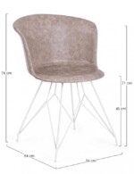 Bizzotto - SEDIA LOFT BIANCO PU BEIGE VINTAGE - immagine 2