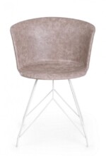 Bizzotto - SEDIA LOFT BIANCO PU BEIGE VINTAGE - immagine 3