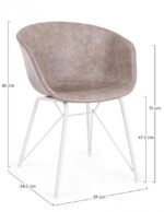 Bizzotto - SEDIA WARHOL BIANCO PU BEIGE VINTAGE - immagine 2