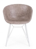Bizzotto - SEDIA WARHOL BIANCO PU BEIGE VINTAGE - immagine 3
