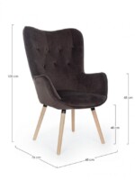 Bizzotto - POLTRONA JULIET VELVET GRIGIO MARMOTTA - immagine 2