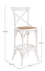 Bizzotto - SGABELLO BAR CROSS BIANCO - immagine 2