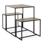 Homemotion - SET TAVOLO + 2 SGABELLI AMIRA ORO