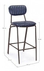 Bizzotto - SGABELLO BAR DEBBIE BLU VINTAGE - immagine 2
