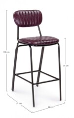 Bizzotto - SGABELLO BAR DEBBIE BORDEAUX VINTAGE - immagine 2
