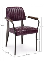 Bizzotto - SEDIA C-BR NELLY BORDEAUX VINTAGE - immagine 2