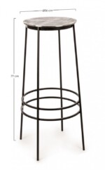 Homemotion - SGABELLO BAR AMIRA NICKLE H77 - immagine 2