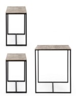 Homemotion - SET TAVOLO + 2 SGABELLI AMIRA ORO - immagine 5