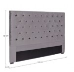 Bizzotto - TESTIERA LETTO CASPAR GRIGIO SCURO 160 - immagine 3