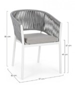 Homemotion - SEDIA C-BR C-C FLORENCIA BIANCO WG20 - immagine 2