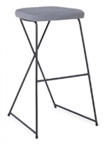 Bizzotto - SGABELLO BAR KINSLEY VELLUTO GRIGIO