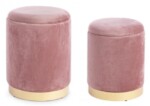 Bizzotto - SET2 POUF CONTENITORE POLINA ROSA ANTICO