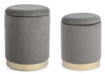 Bizzotto - SET2 POUF CONTENITORE POLINA GRIGIO
