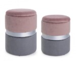 Bizzotto - SET2 POUF CONT.POLINA ROSA-GRIGIO