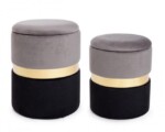 Bizzotto - SET2 POUF CONT.POLINA GRIGIO-NERO