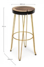 Bizzotto - SGABELLO BAR RAKEL ORO - immagine 2