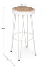 Bizzotto - SGABELLO BAR RAKEL BIANCO - immagine 2