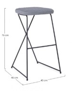 Bizzotto - SGABELLO BAR KINSLEY VELLUTO GRIGIO - immagine 2