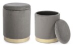 Bizzotto - SET2 POUF CONTENITORE POLINA GRIGIO - immagine 3