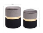 Bizzotto - SET2 POUF CONT.POLINA GRIGIO-NERO - immagine 2