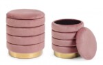 Bizzotto - SET2 POUF CONTENITORE DARINA ROSA ANTICO - immagine 4