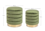 Bizzotto - SET2 POUF CONTENITORE DARINA OLIVE - immagine 2