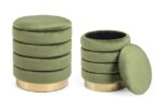 Bizzotto - SET2 POUF CONTENITORE DARINA OLIVE - immagine 5