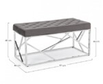 Bizzotto - PANCA RAYAN VELLUTO GRIGIO 97X44 - immagine 2