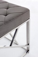 Bizzotto - PANCA RAYAN VELLUTO GRIGIO 97X44 - immagine 5