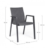 Bizzotto - SEDIA C-BR ODEON ANTR-GR SCURO JX55 - immagine 2