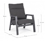 Bizzotto - POLTRONA RECL C-C KLEDI ANTRACITE JX55 - immagine 4