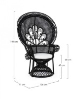 Bizzotto - POLTRONA C-C PEACOCK NERO - immagine 2