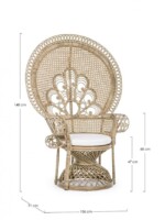 Bizzotto - POLTRONA C-C PEACOCK NATURALE - immagine 2