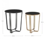 Bizzotto - SET2 TAVOLINO AFEF ORO/NERO - immagine 2