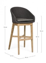 Homemotion - SGABELLO BAR C-C COACHELLA ANTRACITE - immagine 2