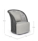Homemotion - POLTRONA GIREVOLE C-C CUYEN ANTRACITE - immagine 2